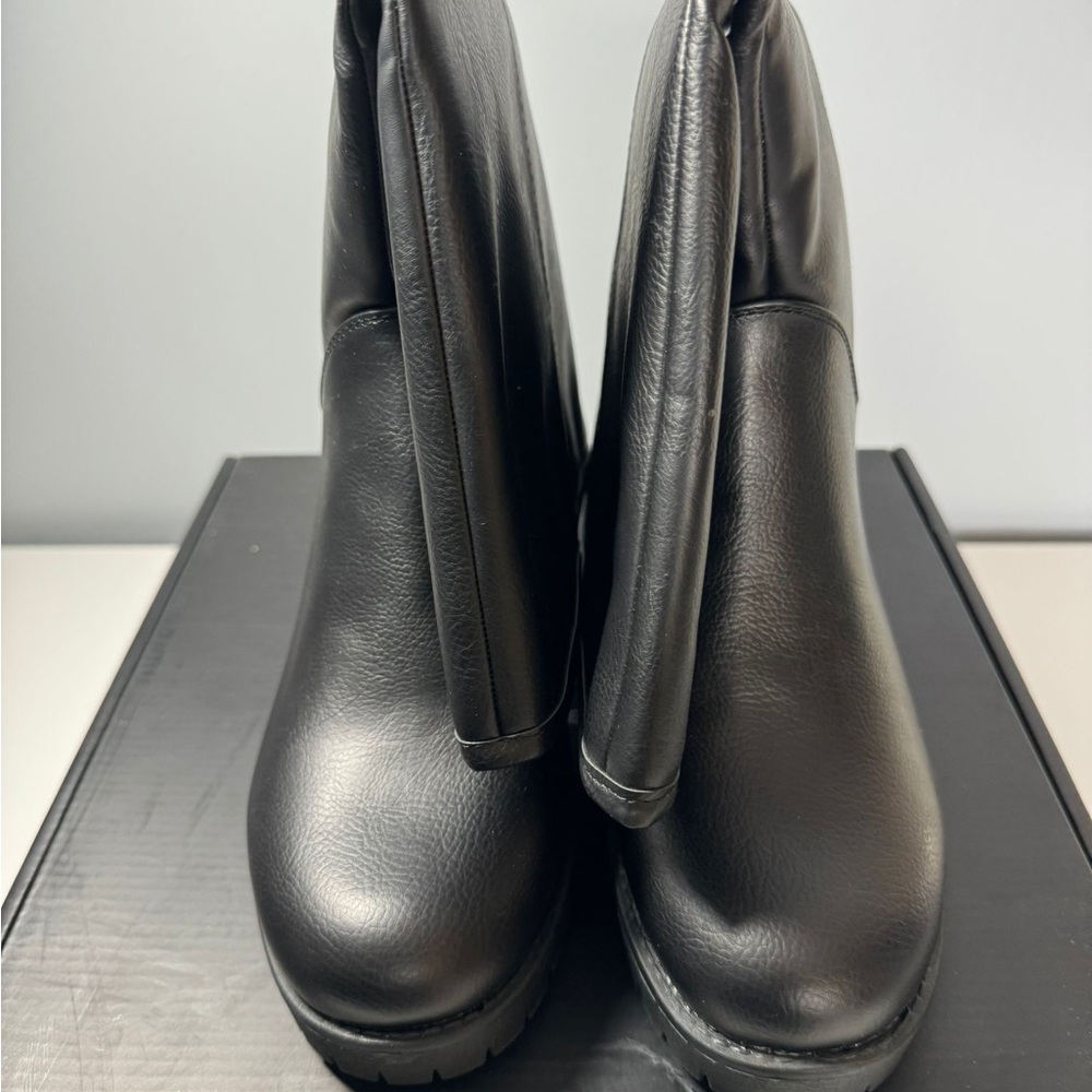 Eloquii Elements Women's Extra Wide Calf Block Heel Dress Boots, Size 7.5